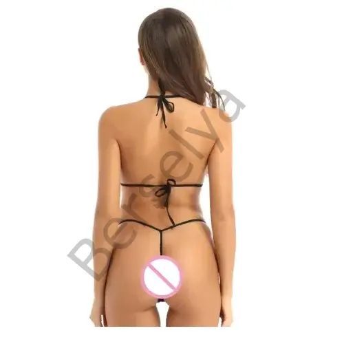 Fantezi Seksi Altın Üçgen Kesim Sütyen String Takım