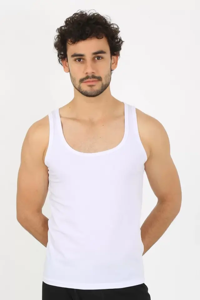 Erkek Penye Beyaz Atlet