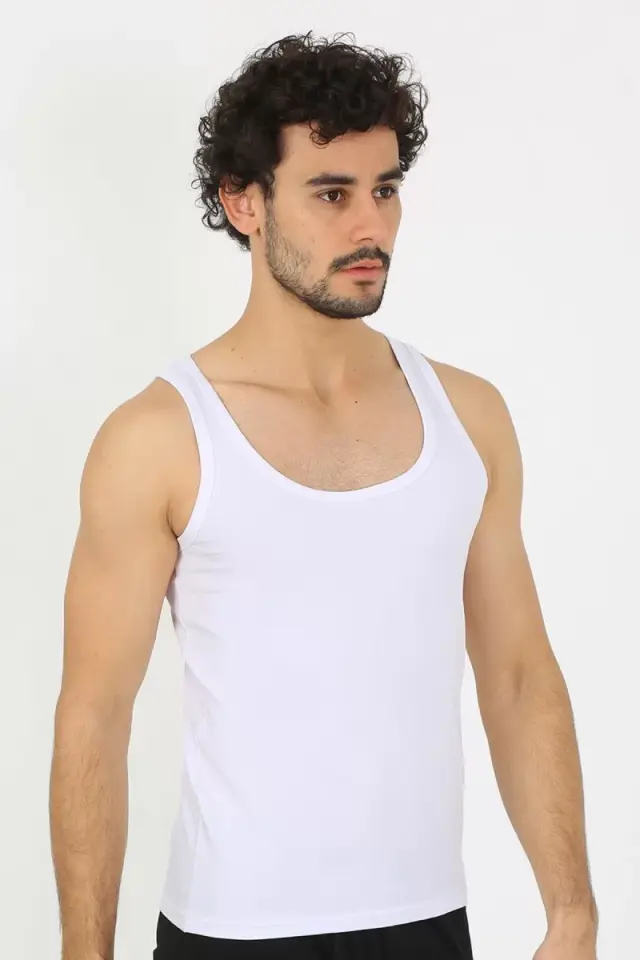 Erkek Penye Beyaz Atlet
