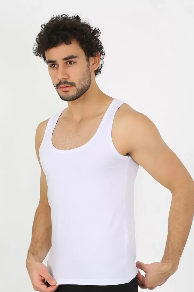 Erkek Penye Beyaz Atlet