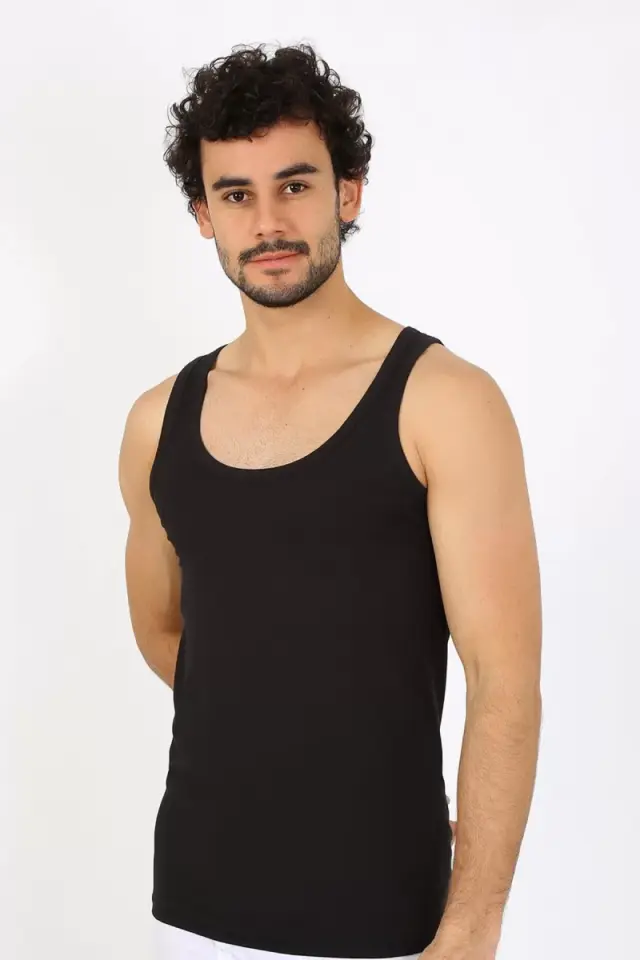 Erkek Penye Siyah Atlet