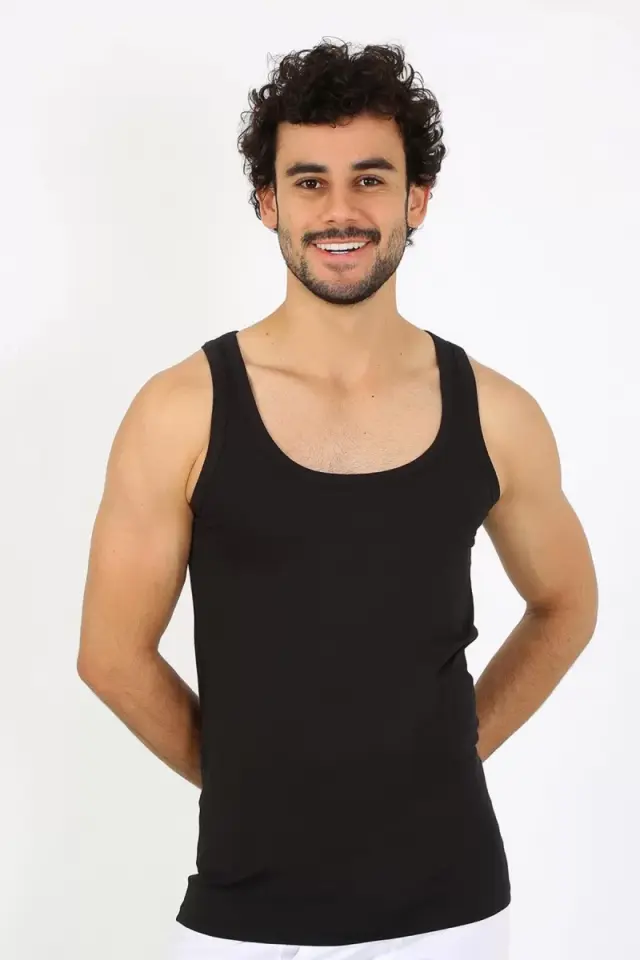 Erkek Penye Siyah Atlet