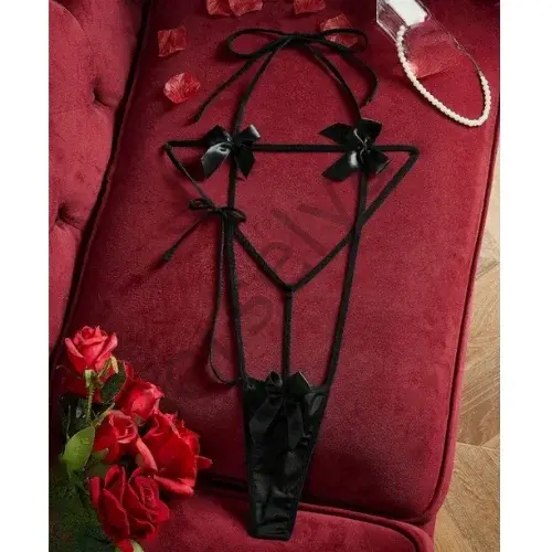 Fantezi Fiyonklu Lastik Gecelik (eldivensiz)