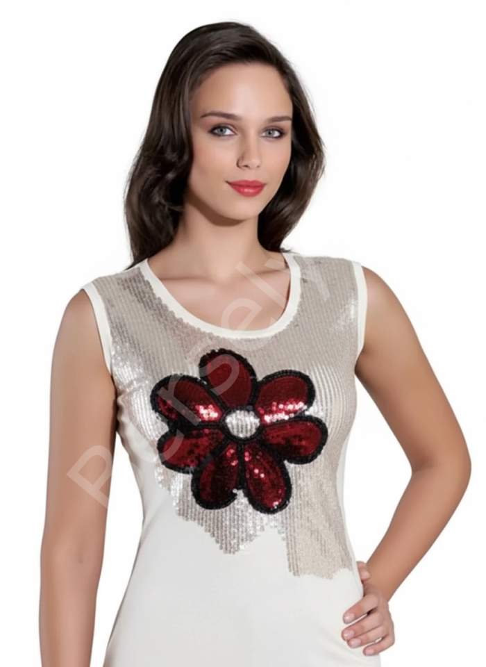 Şahinler Bayan Simli Sıfır Kol Atlet B388