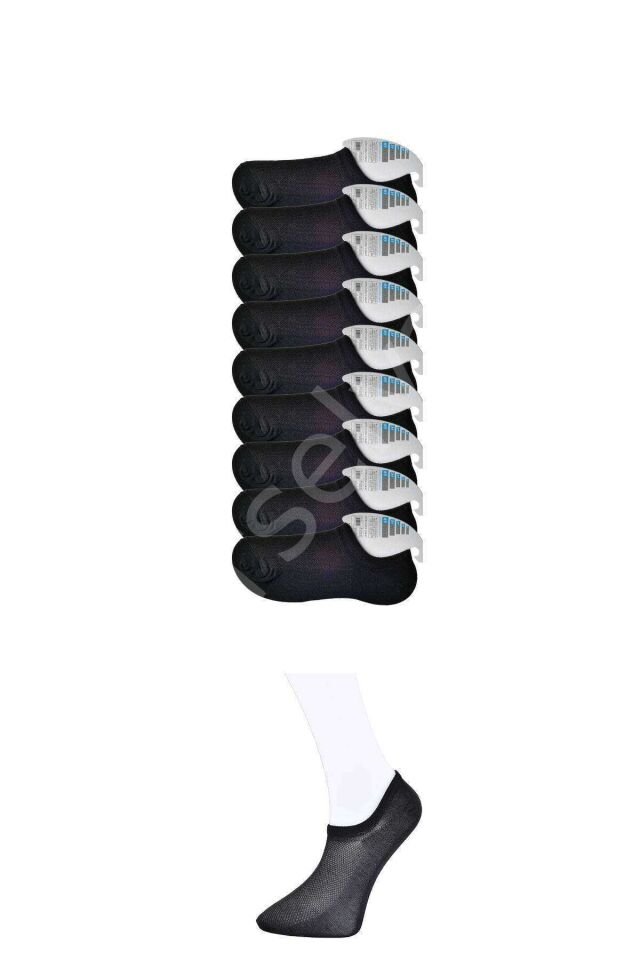 Siyah Erkek  Görünmez Çorap 9 Çift