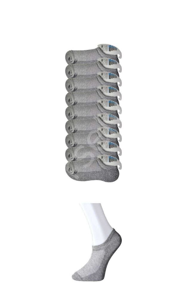 Gri Erkek  Görünmez Çorap 9 Çift