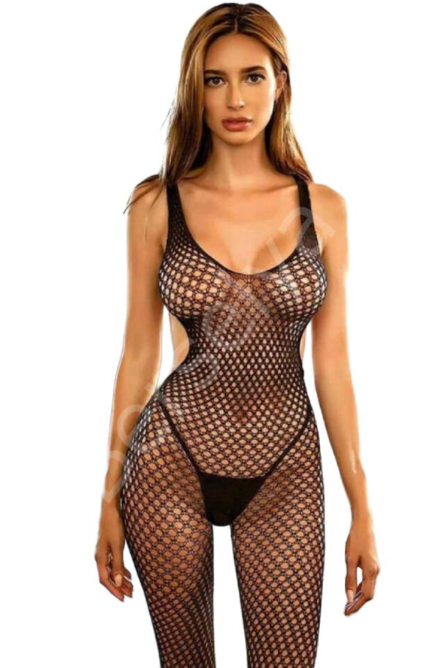 Kadın Babydoll Fantezi Kıyafet Vücut Çorabı D30004 Siyah