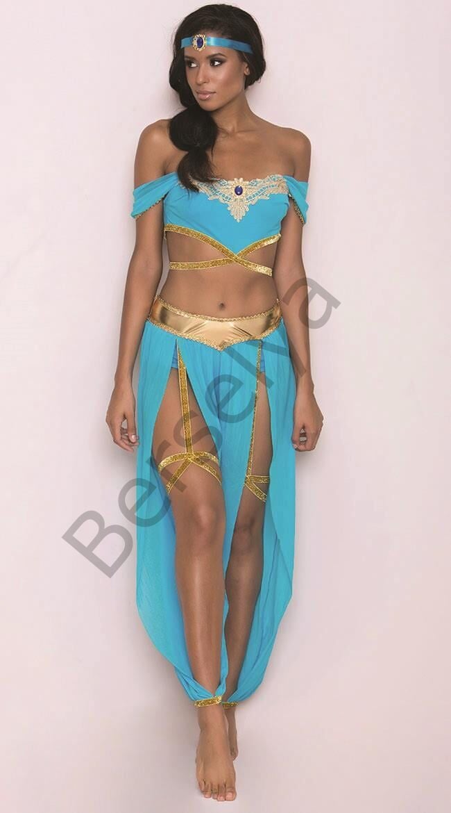 Fantezi Mavi Dansöz Kostümü