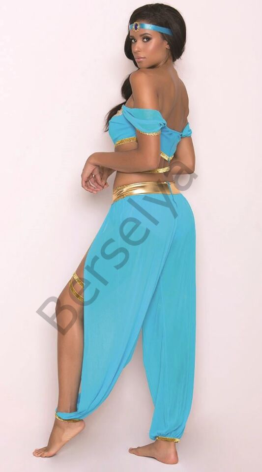Fantezi Mavi Dansöz Kostümü