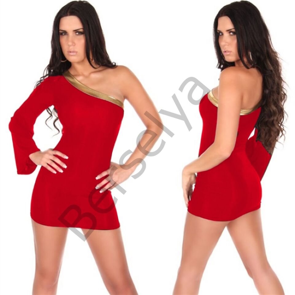 B100912 Asimetrik Dizayn Mini Elbise