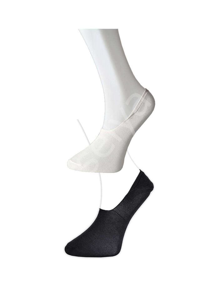 Siyah ve Beyaz Erkek Babet Çorap 9 çift