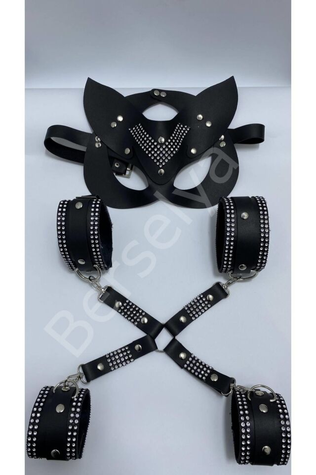 4 Lü Maske Kol Bacak Çapraz Bağlama Taşlı Set 700943