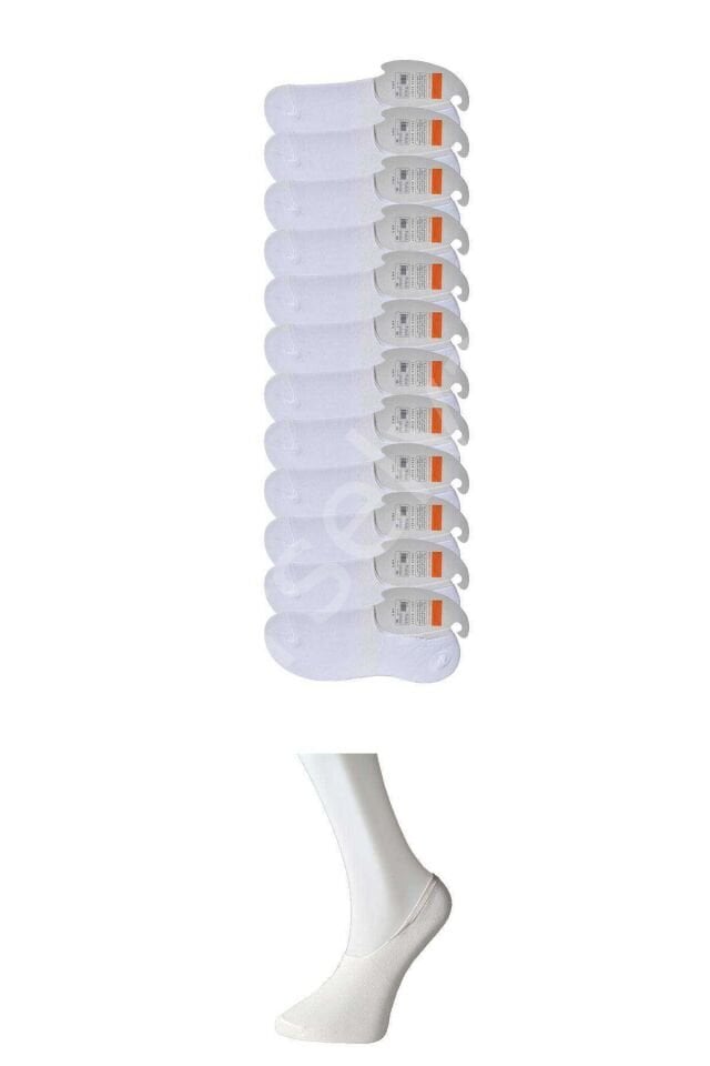 Beyaz Erkek Babet Çorap 12 çift