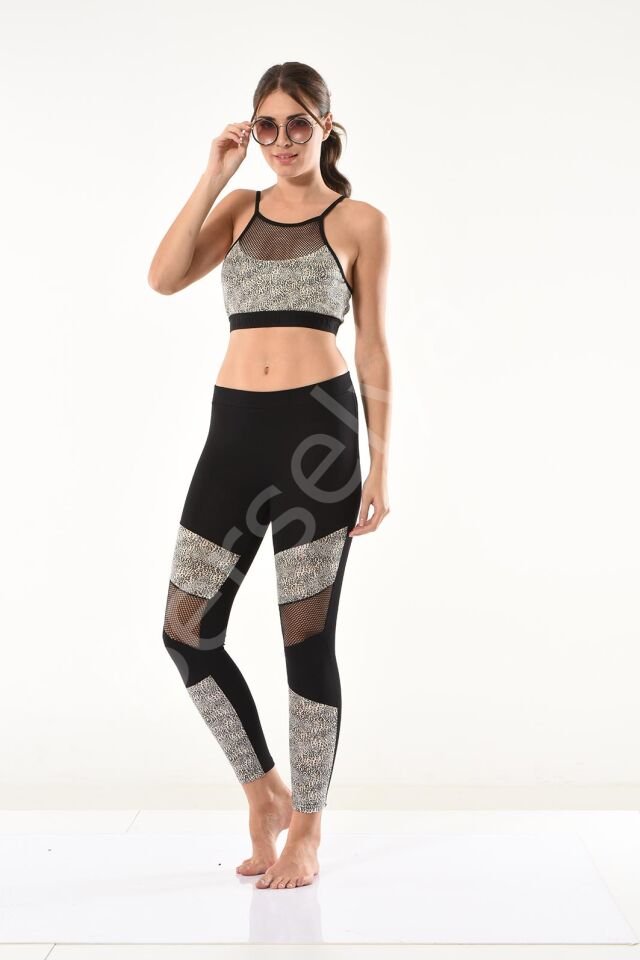 File Detaylı Büstiyer Tayt Takım 532