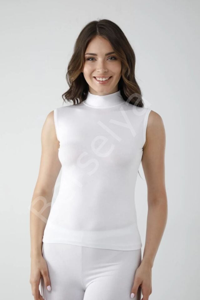 Vivaldi Kadın Beyaz Sıfır Kol Balıkçı Body 350