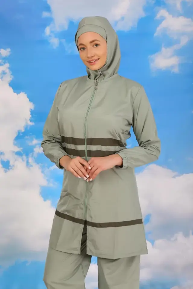Kadın Tam Tesettür Mayo Su Yeşili