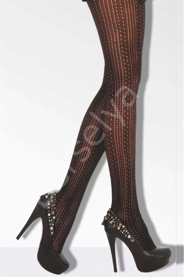 Daymod Kadın Marry Micro File Desenli Külotlu Çorap