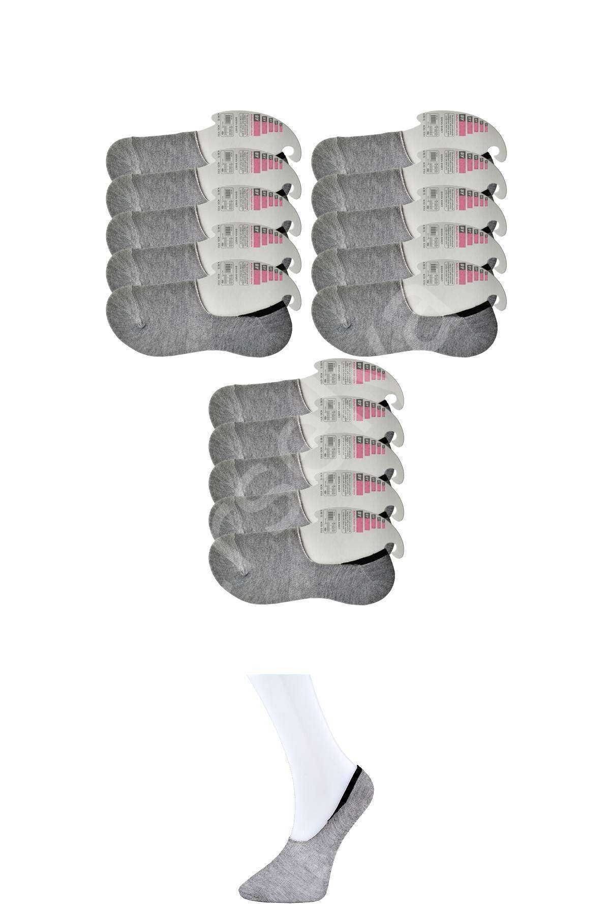 Gri Kadın Babet Çorap 15 Çift
