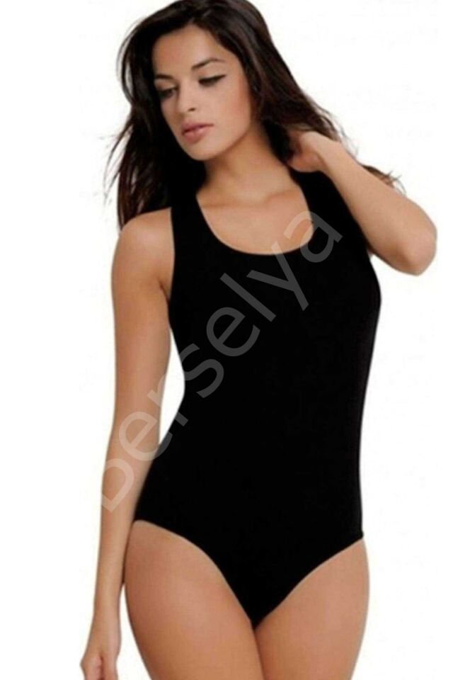Elit Life Geniş Askılı Kadın Dikişsiz Çıtçıtlı Slip Body Siyah 878 L-XL