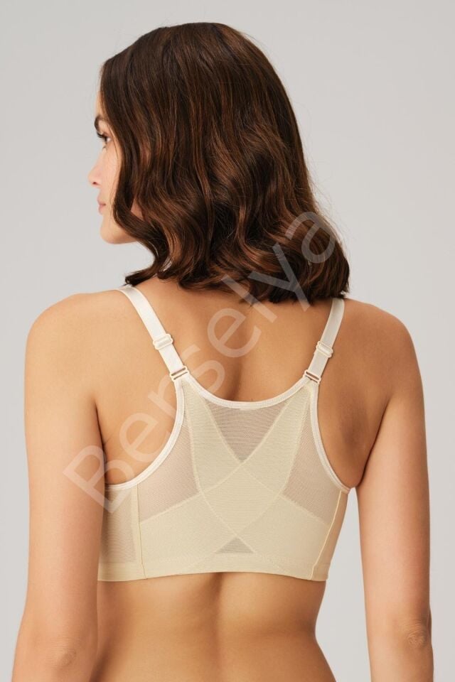 Balensiz Desteksiz Dolgusuz Geniş Askılı Toparlayıcı Önden Açılan Sırt Destekli Küçültücü Sütyen Ten