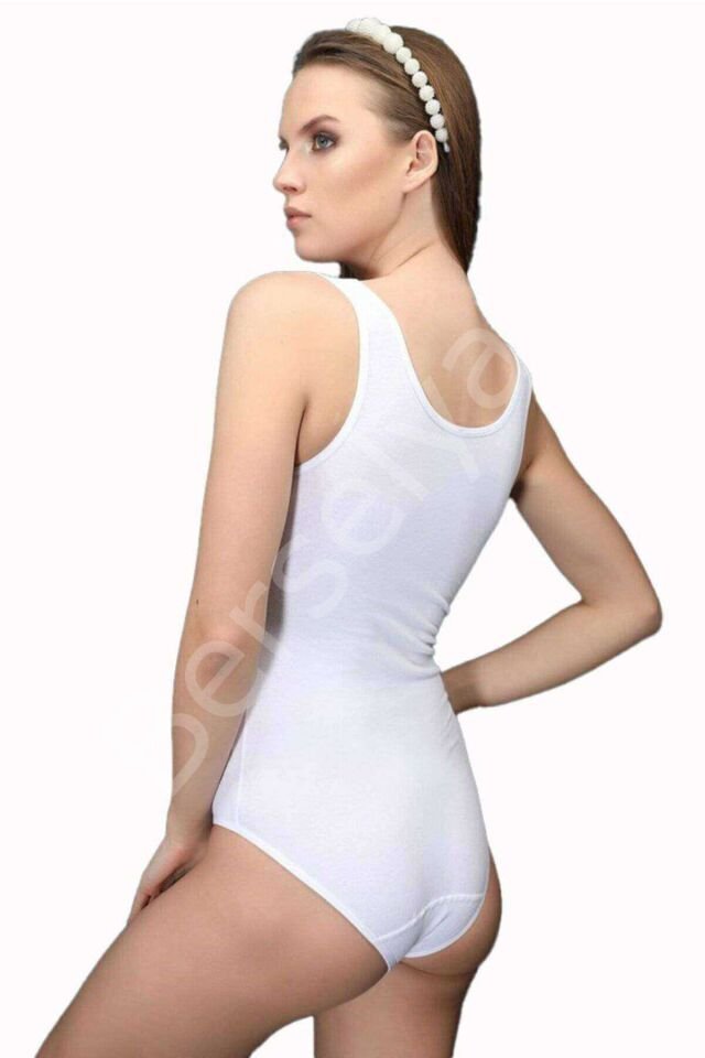 Elit Life Geniş Askılı Kadın Dikişsiz Çıtçıtlı Slip Body Beyaz 878 M-L