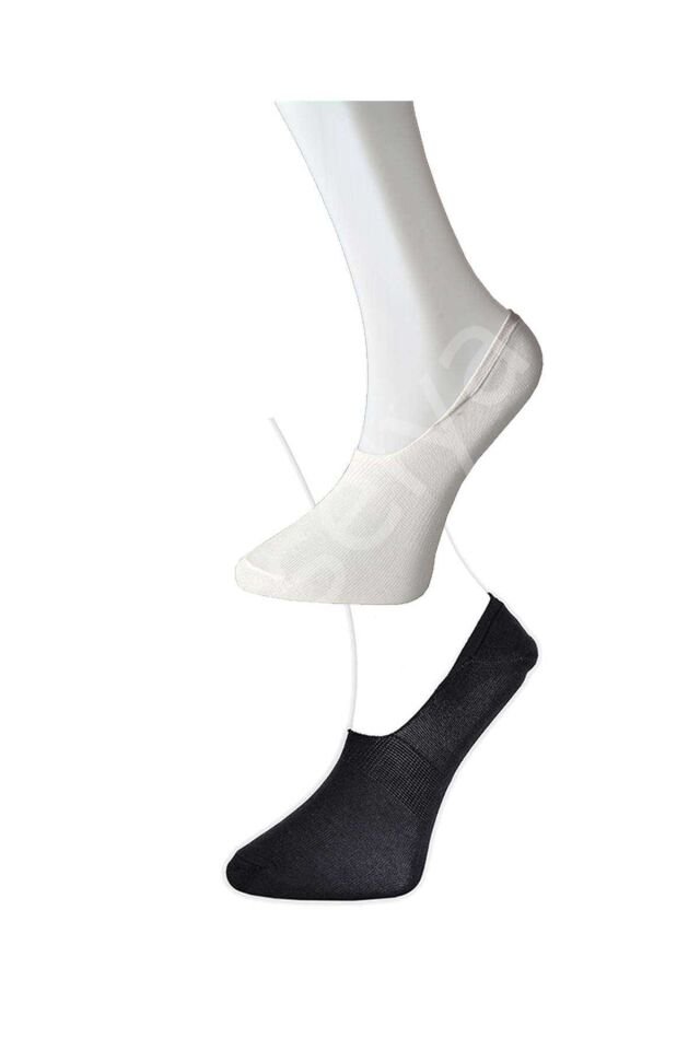 Siyah ve Beyaz Erkek Babet Çorap 15 çift