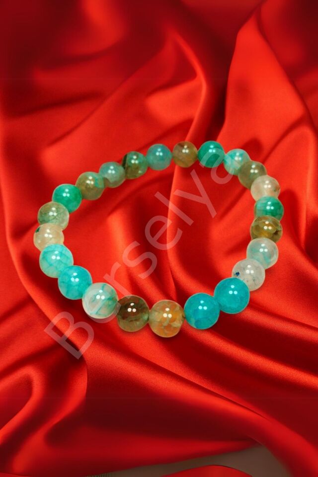 Akuamarin Doğal Taş Bileklik Kutulu