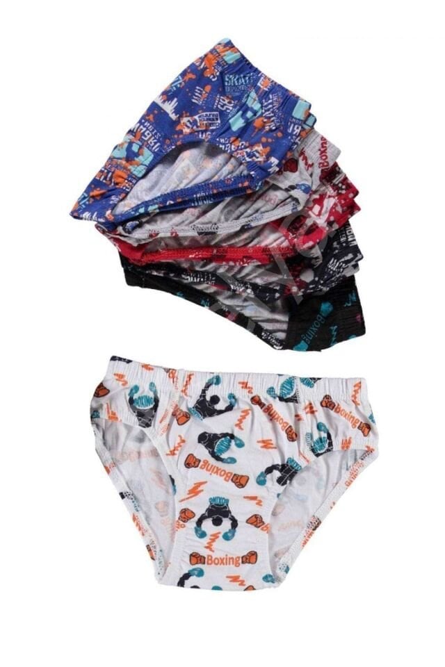 6 adet Desenli Erkek Çocuk Slip 504