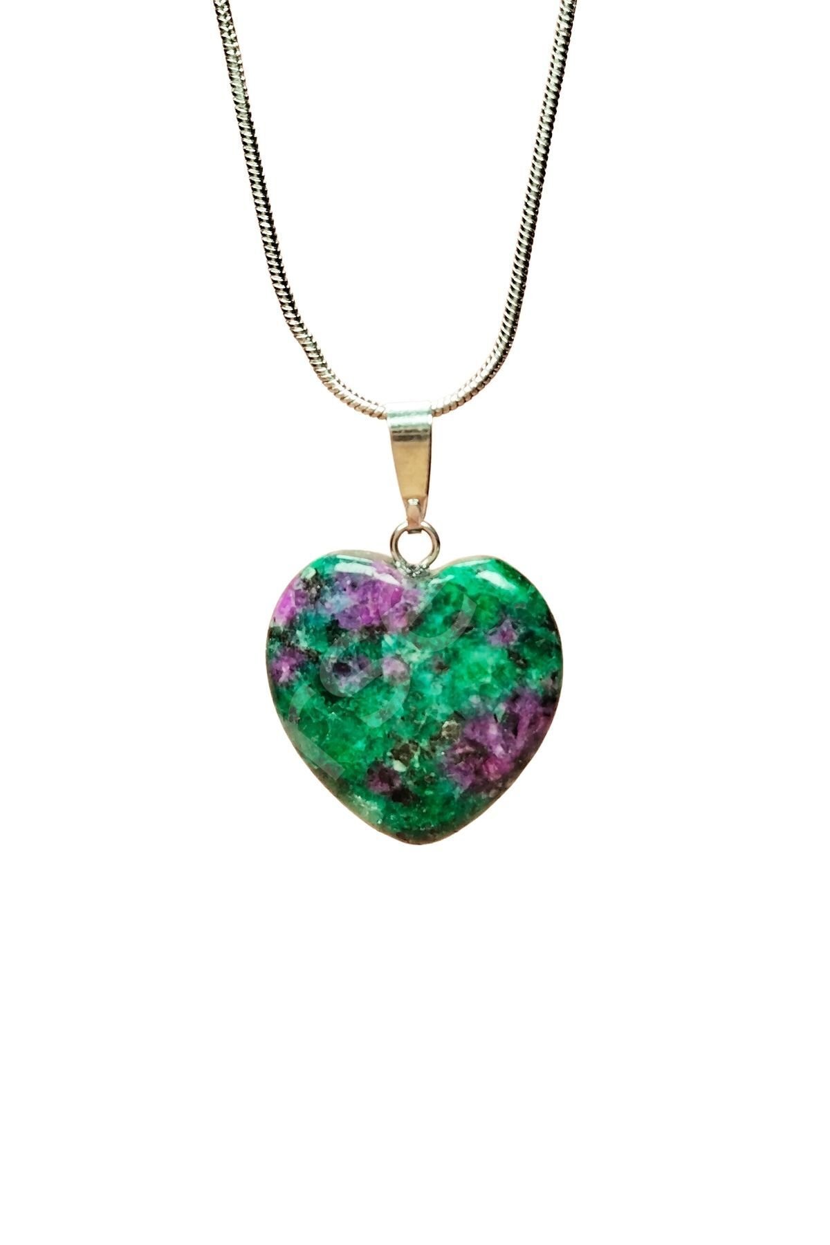 Azurit Doğal Taşı Zincirli El Yapımı Kolye Uç: 2 cm Zincir: 20 cm Kutulu