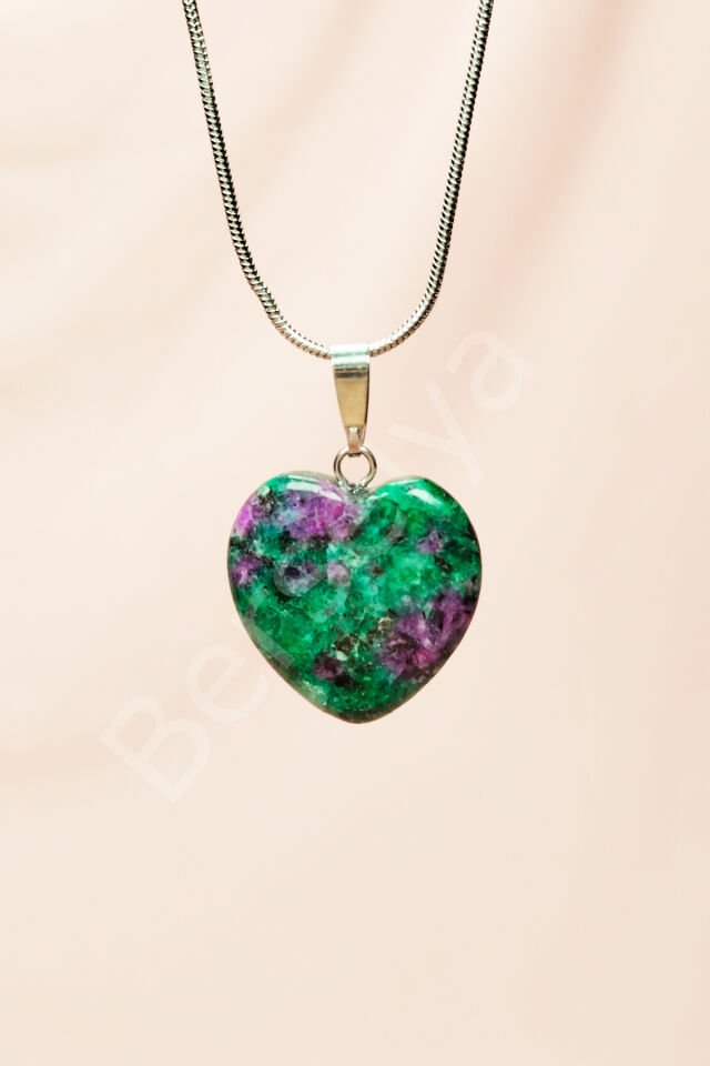 Azurit Doğal Taşı Zincirli El Yapımı Kolye Uç: 2 cm Zincir: 20 cm Kutulu