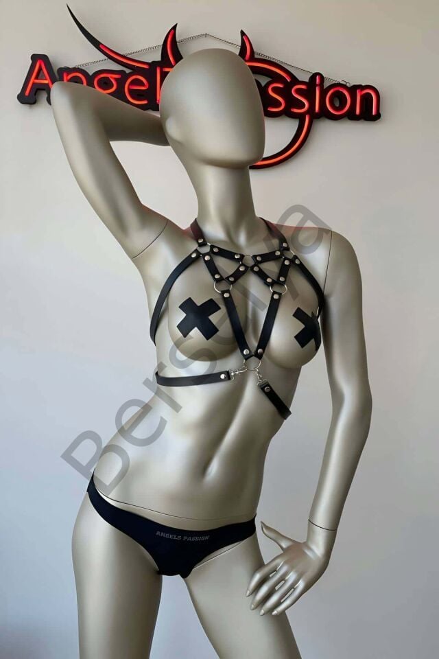 Fantazi Deri İç Giyim Seksi Göğüs Harness - Brf108