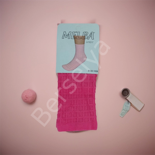 Melba Kareli Polymid Soket Çorap