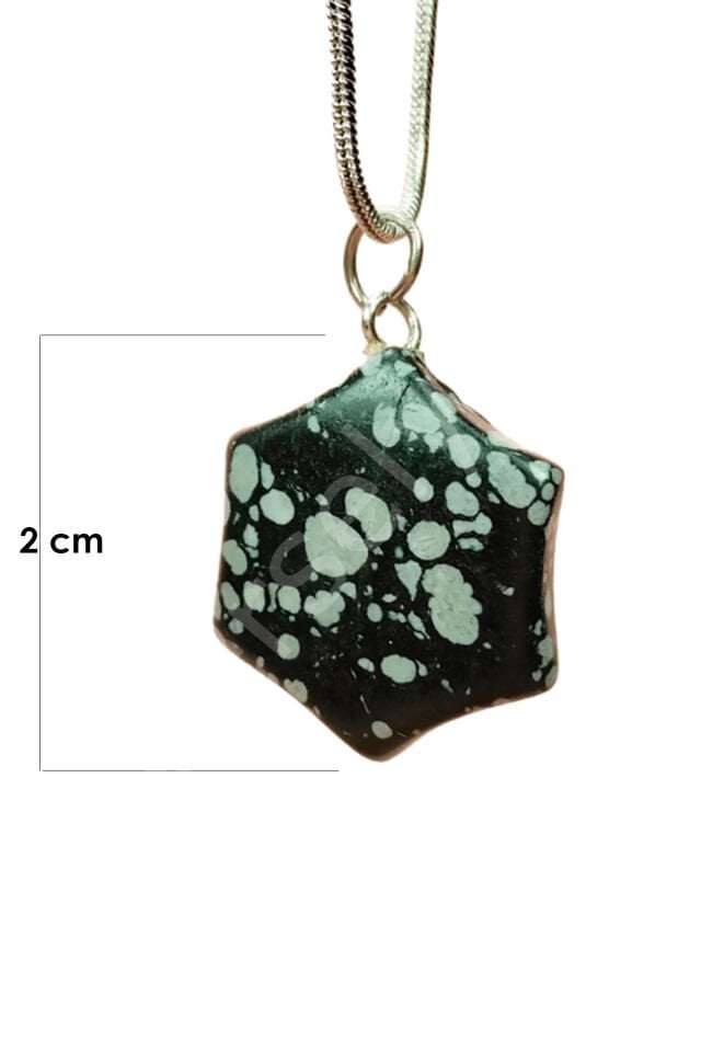 Obsidyen Doğal Taşı Zincirli El Yapımı Kolye Uç: 2 cm Zincir: 20 cm Kutulu