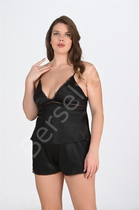 Büyük Beden Siyah Şort Takımı