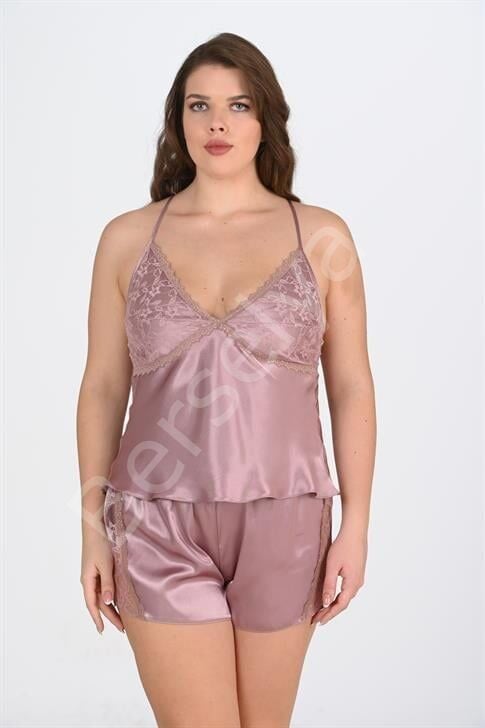 Büyük Beden Vizon Şort Takımı