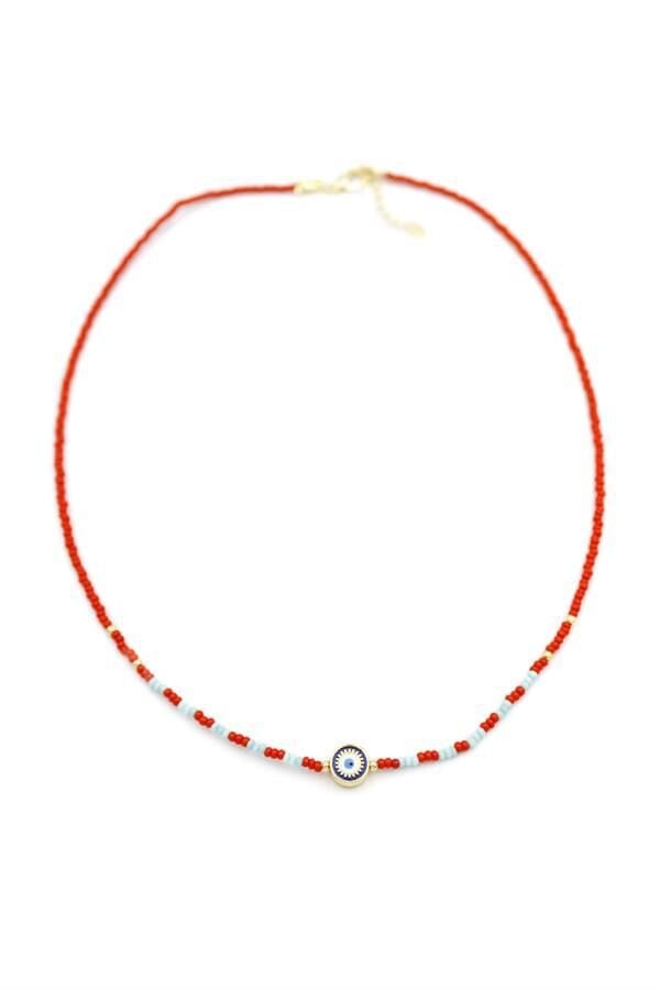 Boncuk Göz Kolye - Kırmızı