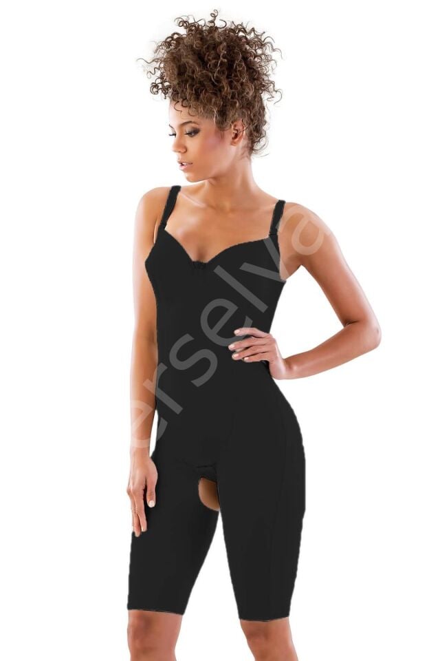 Siyah Mı Emay 2822 Balen Sütyenli Paçalı Boy Lazer Korse