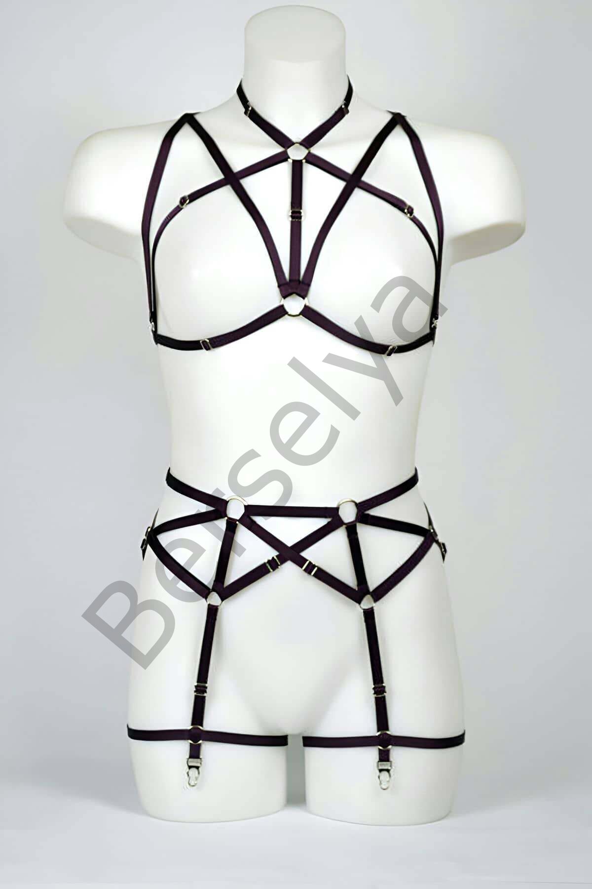 Göğüs Ve Jartiyer Kemerli Seksi Harness - Brf161