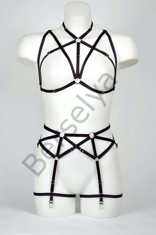 Göğüs Ve Jartiyer Kemerli Seksi Harness - Brf161