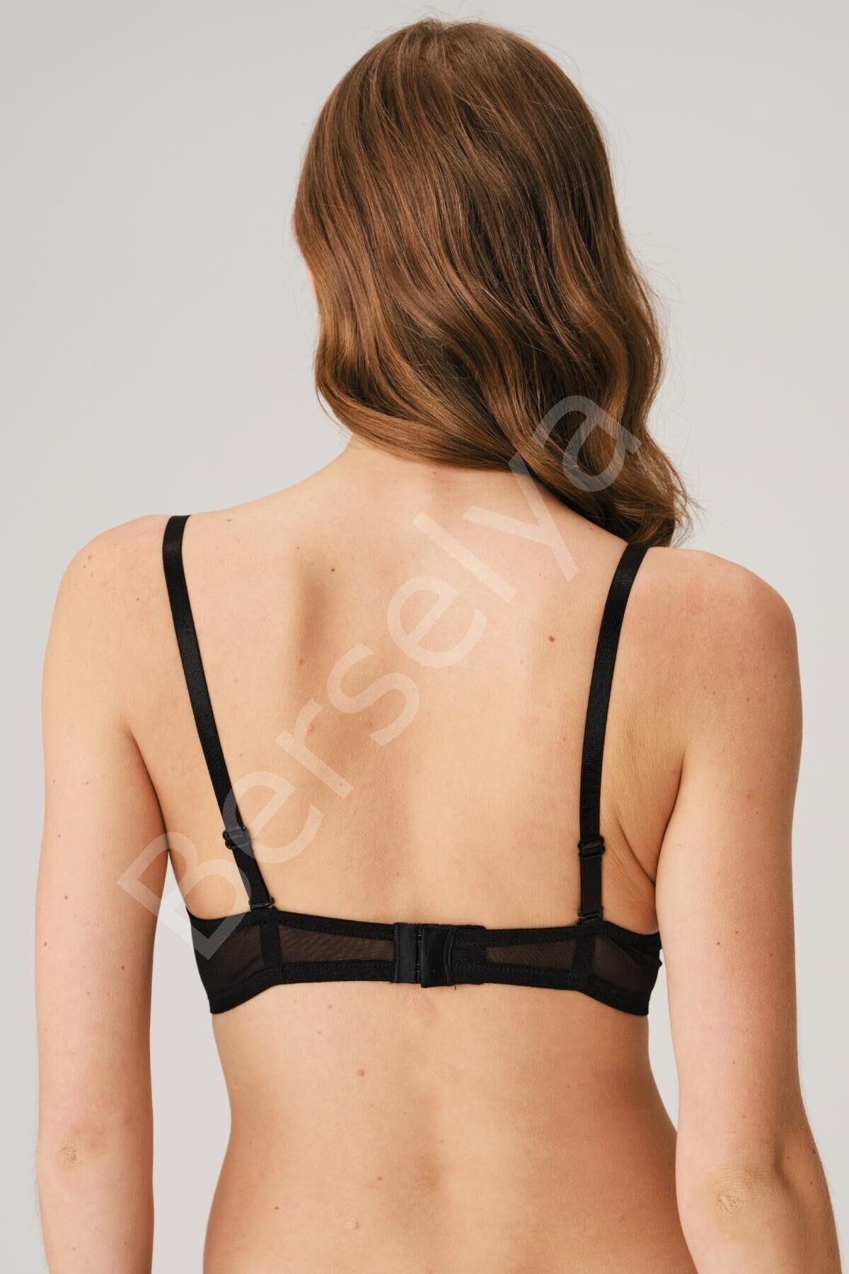 Balenli Destekli Dolgulu Askıları Çıkabilen Yaka Detaylı T-shirt Sütyeni