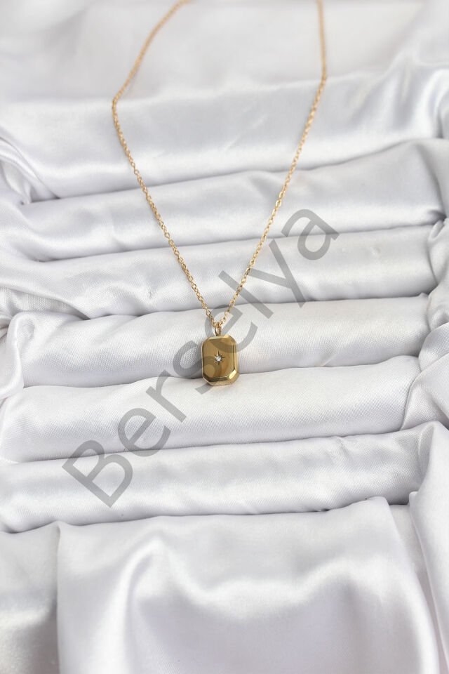 316L Çelik Zincir Gold Renk Minimal Kutup Yıldızı Model Kadın Kolye