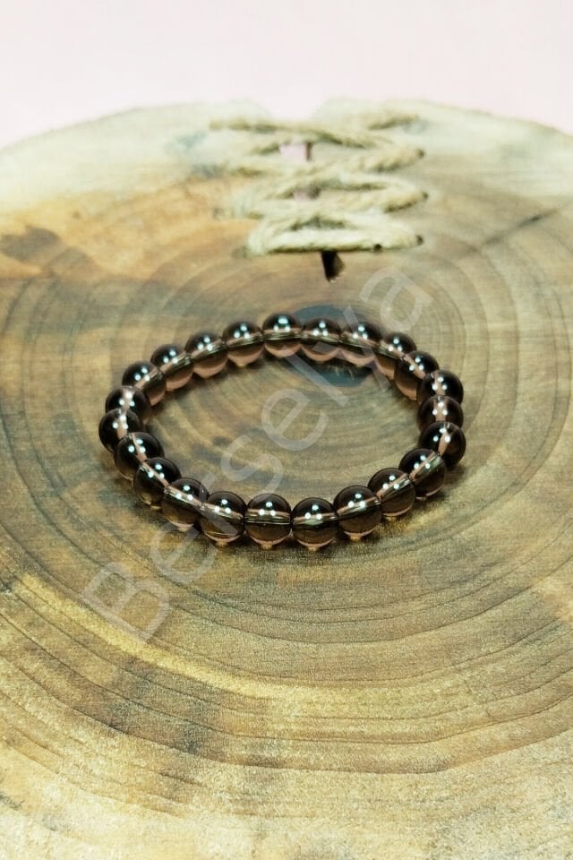 Dumanlı Kuvars Doğal Taş Bileklik Kutulu