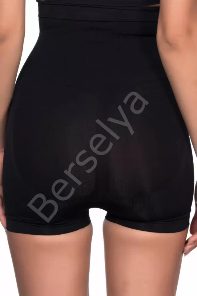 Siyah  2055 Yüksek Bel Masajlı Boxer Korse