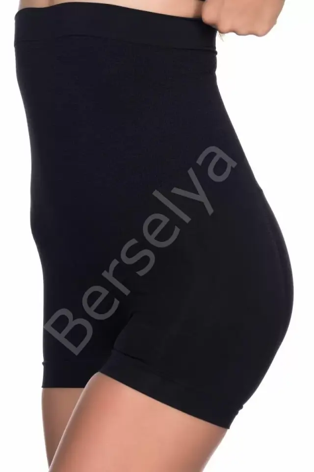 Siyah  2055 Yüksek Bel Masajlı Boxer Korse