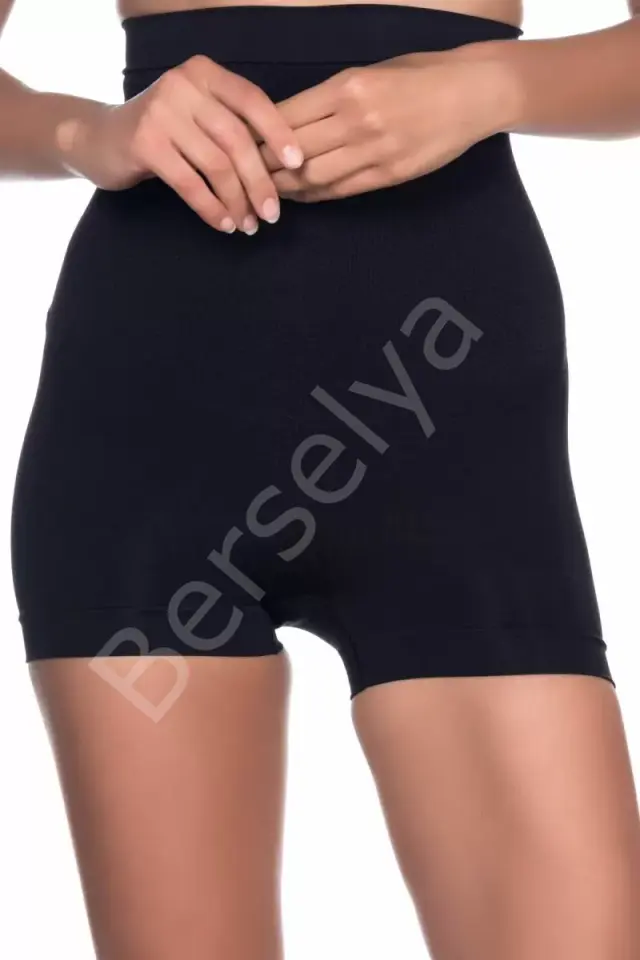 Siyah  2055 Yüksek Bel Masajlı Boxer Korse