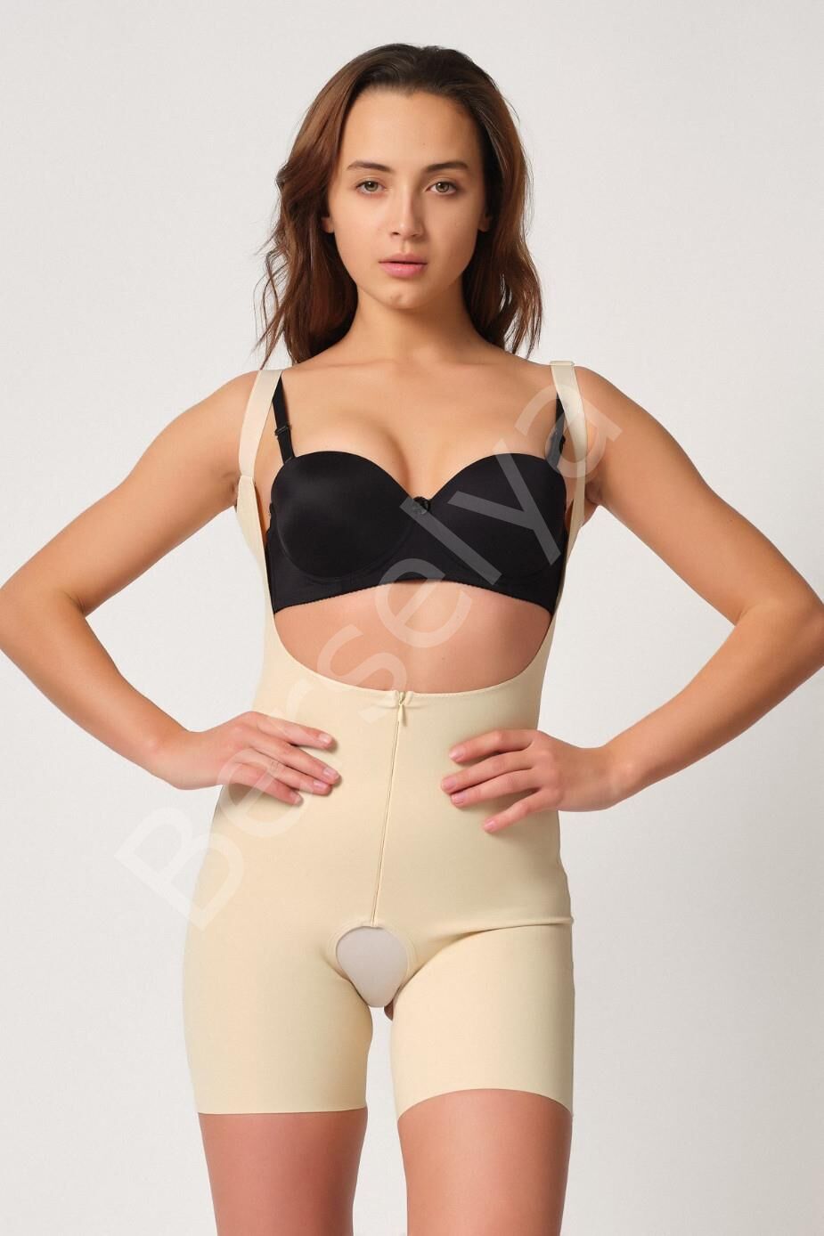 Ten Mı Emay 2834 Göğsü Açık Ferumalı Tül Popo Boy Lazer Korse