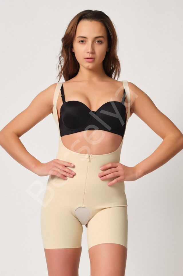 Ten Mı Emay 2834 Göğsü Açık Ferumalı Tül Popo Boy Lazer Korse