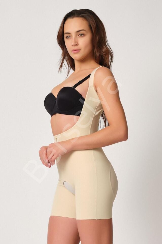 Ten Mı Emay 2834 Göğsü Açık Ferumalı Tül Popo Boy Lazer Korse