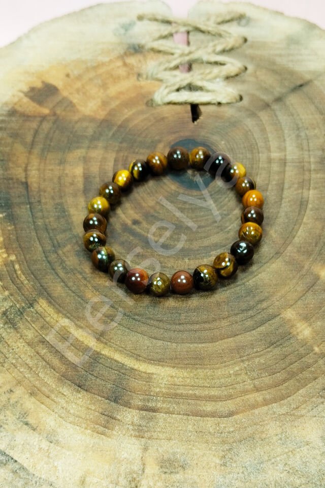 Kaplan Gözü Doğal Taş Bileklik Kutulu