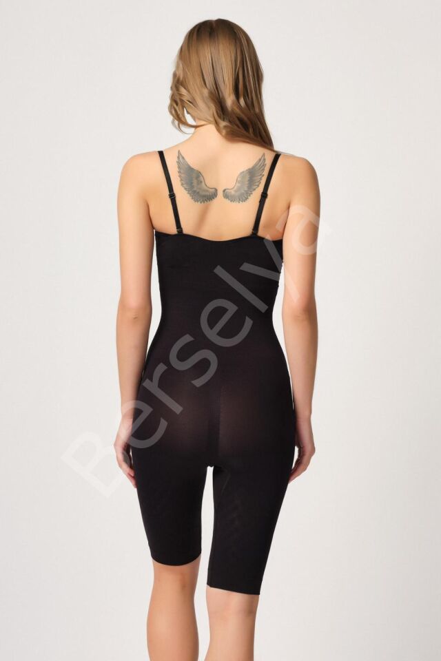 Siyah Mı Emay 2093 Ön Agraflı Göğsü Açık Paçalı Boy Korse